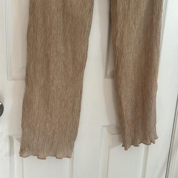 Abercrombie & Fitch pant size medium beige tan open flow pants bottoms long cute - Picture 2 of 11